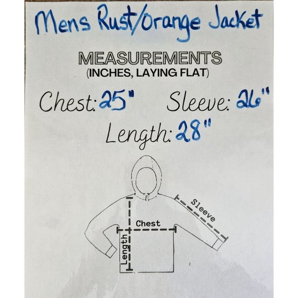All In Motion Men Jacket Size XL Lightweight Water Repellent Rust/Orange Hooded - Picture 11 of 11